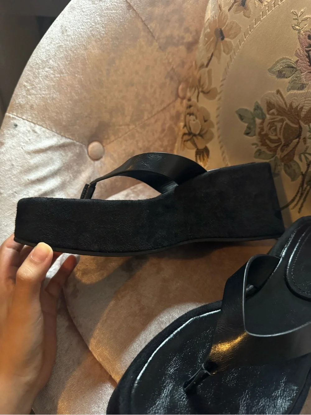 Black Platform Thong Sandals - Women's Elevated Flip Flops